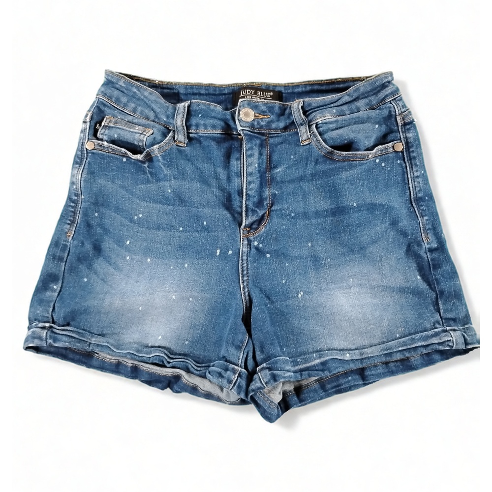 Judy Size M High Rise Paint Splatter Denim Shorts JB150081 Stretch Casual